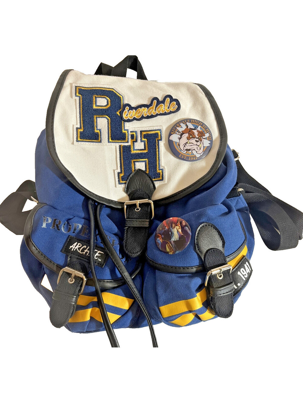 HOT TOPIC RIVERDALE TV Show High Varsity Slouch Archie Backpack Blue Yellow